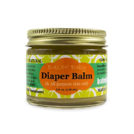 BALM! Baby Diaper Balm * Natural Diaper Rash Balm & ALL Purpose Skin Aid {2oz./60mL GLASS Jar}...