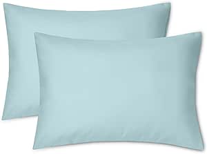 EXQ Home Toddler Pillowcases 14x20 Travel Pillow Case Set of 2, Small Pillow Case Fits Baby Pillow Sized 12x16, 13x18, Kids Pillowcases 2 Pack Machine Washable with Envelope Closure Blue Coral