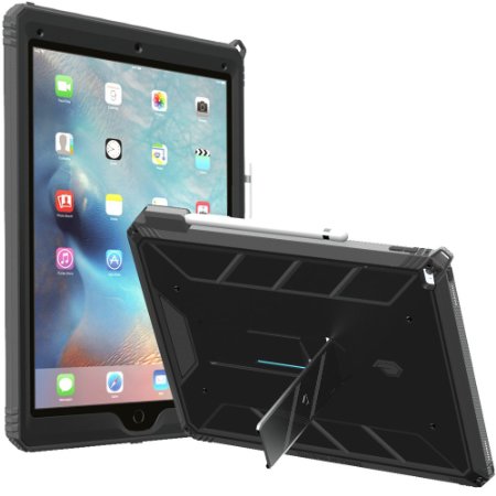 iPad Pro 129 Case POETIC Revolution Premium RuggedLandscape Stand FeatureShock Absorption and Dust Resistant Protective Case w Built-In Screen Protector for Apple iPad Pro 129 BlackBlack