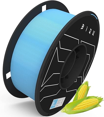 BIQU 3D Printer Filament, 1kg Spool PLA Filament 1.75mm, Dimensional Accuracy  /- 0.03mm, Non-Tangling Non-Clogging Non-Stringing Tough PLA 3D Printer Filament, Fit Most FDM Printer, Sky Blue