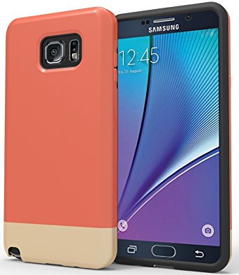 Note 5 Case: Stalion Slider Series Matte-UV Textured Sliding Style Protective Slim Hard Case for Samsung Galaxy Note 5 (French Rose/Gold Champagne)