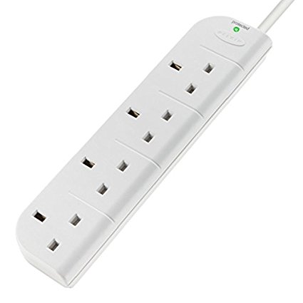 Belkin E-Series 4 Plug SurgeStrip Surge Protected Extension Lead - 3 m, White