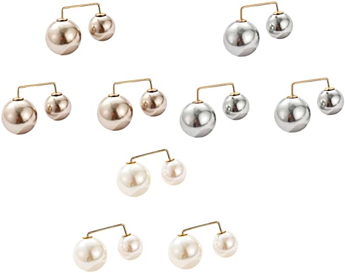 VIEEL 9 PCS Fashion Pearl Brooch Safety Pins Tops Decoration for Women Girls Home