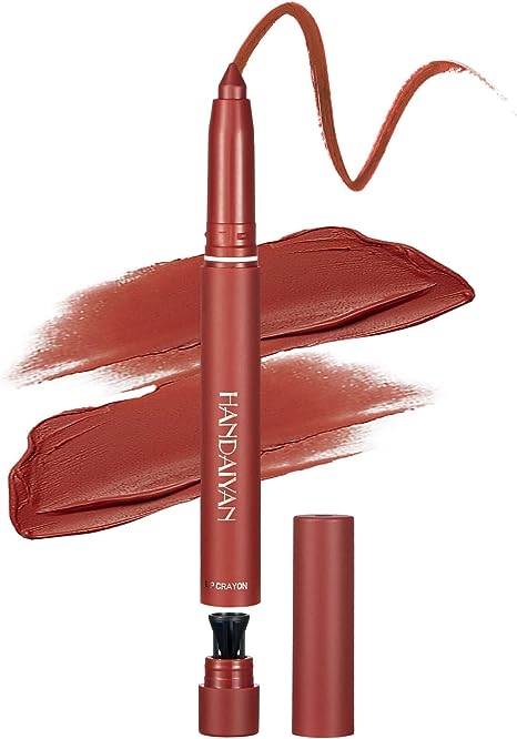 Udream Lip Stain Pen Precision Tip Matte Lip Crayon with Built-in Sharpener Ultra Long Lasting Natural Finish (Rust)