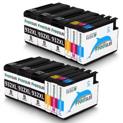 FreeSUB 2 Set 4 Black High Yield Replacement For HP 932XL 933XL Ink Cartridge For HP Officejet 6100 6600 6700 7610 7612 7110 Printers
