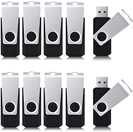 Aiibe 8 GB Flash Drive 10 Pack Bulk 8GB USB Flash Drives 2.0 USB Stick Thumb Drive USB Drive Pack, Black