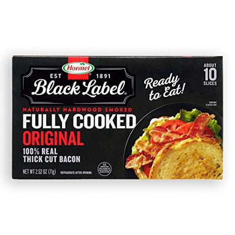 Hormel Black Label, Fully Cooked Bacon, 2.52 oz