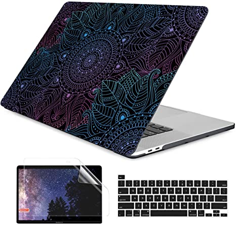 Dongke MacBook Pro 16 inch Case Model A2141 (2019 2020 Released), Plastic Hard Shell Case Cover Only Compatible with Macbook Pro 16 inch with Retina Display & Touch Bar Fits Touch ID, Colorful Mandala