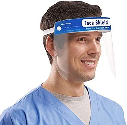 Face Shield Protect Eyes and Face with Clear Open Protective Film Elastic Band and Comfort Sponge, Windproof Dustproof Anti-Spitting Isolation Hat Shield