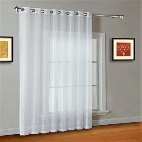 Warm Home Designs 1 Extra-Wide Ivory (Off White) Sheer Patio Curtain Panel 102 x 84 Inch Long with Grommets. Designed as Patio Door, Sliding Glass Door, or Room Divider Drape - K Ivory Patio 84"
