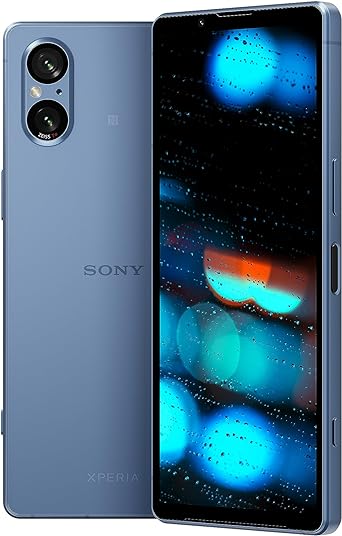 Sony Xperia 5 V – Blue - 6.1” 21:9 HDR OLED 120Hz - Triple Focal Length (with Next Gen Sensor & ZEISS) - 3.5mm audio jack - Android 13 - SIM free - 8GB RAM - 128GB Storage - IP65/68 rating - Dual SIM