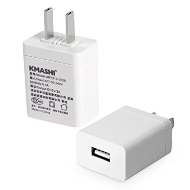 KMASHI 2A 10W High Speed Fast Charging AC Adapter Wall Charger for Anker Mini 2nd Gen Astro Pro2 E4 E5 3E Slim3, Jackery Bar Mini Air Fit Premium Giant Giant  External Battery, iPhone 5S 5C 5 4S 4 iPad Air Retina Mini Samsung Galaxy S5 I9600 Neo S4 I9500 I9190 S3 I9300 I8190 S2 Note 3 N9000 Gear