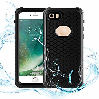 Modernway Waterproof Case for iPhone 7/ iPhone 8,IP68 Waterproof Shockproof Dirtproof Snowproof Cover Case,Full Sealed Underwater Protection Cover Case for iPhone 7/ iPhone 8(4.7inch)(Black)