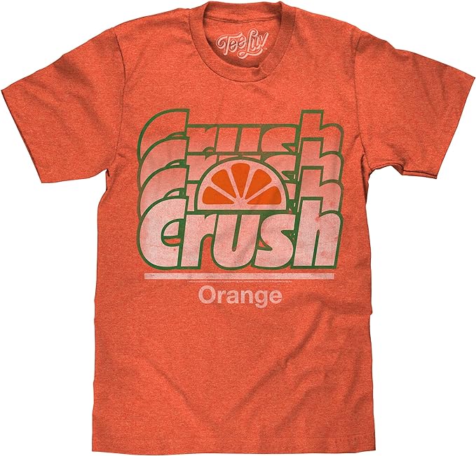 Tee Luv Men's Orange Crush Logo Shirt - Vintage Crush Soda Gradient Graphic Tee