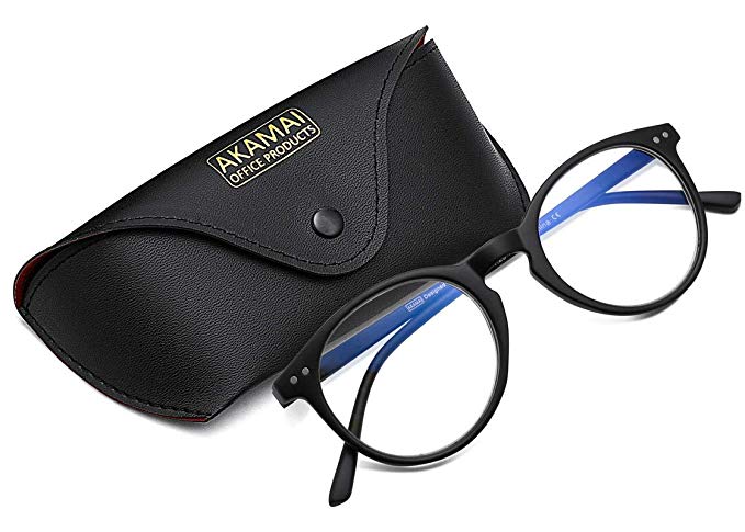 Akamai Blue Light Blocking Glasses - Mens & Womens Computer Screen Bluelight Protection - Anti UV Glare - Hatteras Model ( 0.0, Black)