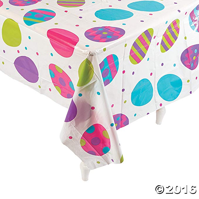 Plastic Easter Egg Print Tablecloth