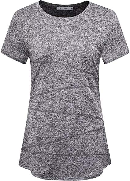 Avidcat Women’s Short Sleeves Yoga Tops Performance Activewear Running Workout Moisture-Wicking T-Shirts