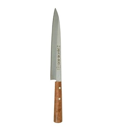 Japanese Sashimi Knife, Chef's Long Sushi Knife, 8-1/2" Stainless Steel Blade w/Wooden Handle *Professional Grade*
