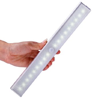[Upgraded Version] Motion Sensor Light, Kingland Rechargeable Stick-on 18 LED Wireless Motion Activated Instant ON/OFF Lamp, 3 Light Modes(Auto,ON and OFF), Luxury Aluminum, Kitchen Under Cabinet Counter Cupboard Wardrobe Closet Stairs Stairway Drawer Hallway Step Garage Shed Bath Wall Camping Emergency LED Night Light Lighting