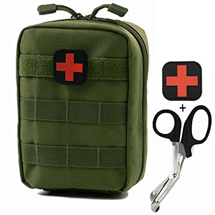 Infityle MOLLE Medical Pouch - 1000D Nylon Tactical EMT Ifak Utility Bag with First Aid Patch and Shear