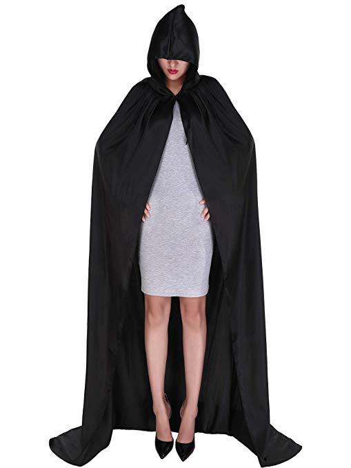 Blulu Unisex Hooded Cloak Cape Long Hooded Cape Robe for Halloween Cosplay Party Costume Supplies