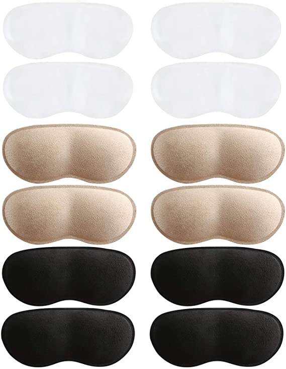 6 Pairs Heel Cushion Pads for Men and Women, Soft Shoe Inserts Heel Cushion Inserts Self-Adhesive Foot Care Protector Grips Liners Loose Shoes - Heel Pain Relief Bunion Callus Blisters