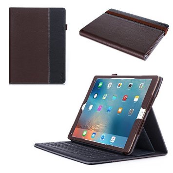 ProCase Apple iPad Pro Premium Case with Stand - ProCase Exclusive Multiple Viewing Angles Standing Case for iPad Pro 12.9 inch 2015, Compatible with Smart Keyboard (Black / Brown)