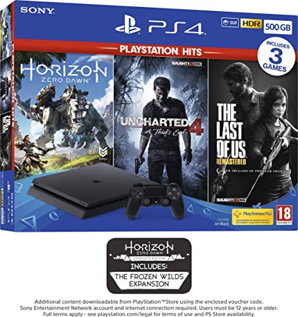 PS4 500GB with 3 PS Hits Game Bundle (PS4) (Exclusive to Amazon.co.uk)