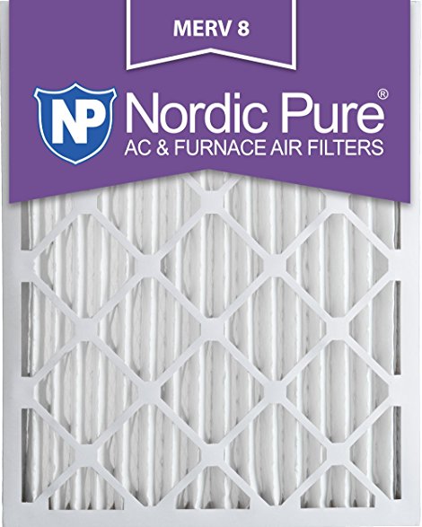 Nordic Pure 16x24x2M8-3 MERV 8 Pleated AC Furnace Air Filter, 16x24x2, Box of 3