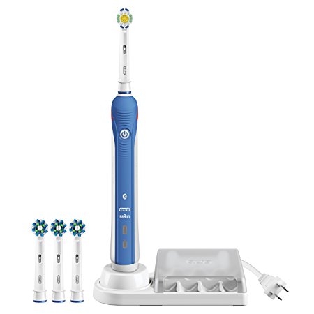 Oral-B Pro 3000 Electronic Power Rechargeable Battery Electric Toothbrush & Oral-B Cross Action Brush Head Refills 3 count Bundle