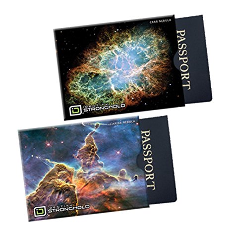 Identity Stronghold Designer Passport Sleeves, Nebulas Collection, Pack of 2 (IDSHPP2BNEBULAS)