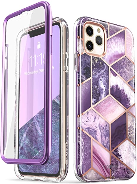 i-Blason Cosmo Series Case for iPhone 11 Pro 5.8 inch, Slim Full-Body Stylish Protective Case with Built-in Screen Protector (Purple)