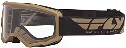 FLY Racing Focus Goggles for Motorcycle or Dirt Bike (KHAKI W/CLEAR LENS)