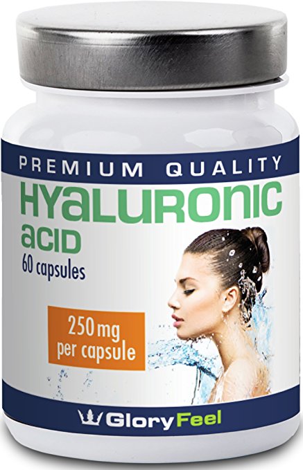 Hyaluronic Acid Capsules 250mg - High Strength and Pure Hyaluronic-Acid Supplement 60 Vegan Caps - Anti-Aging and and Skin-Care Treatment by GloryFeel