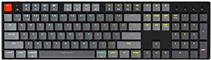 Keychron K1 Mechanical Keyboard,104 Key RGB Backlit Wireless Mechanical Keyboard with Gateron Low Profile Brown Switch/Anti Ghosting/N-Key Rollover,Wired Computer Keyboard for Mac Windows-Version 4