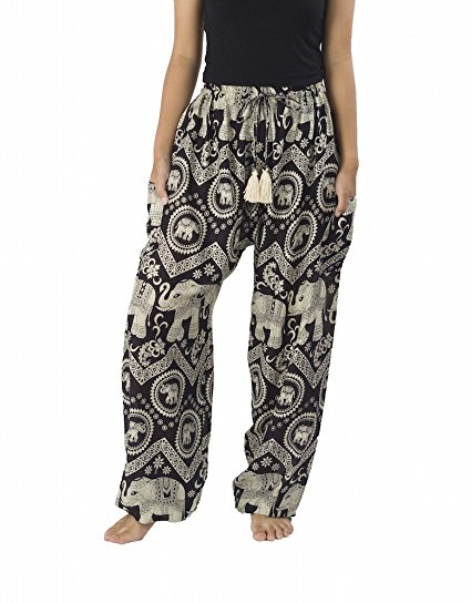 Lannaclothesdesign Women's Elephant Circle Boho Yoga Pants