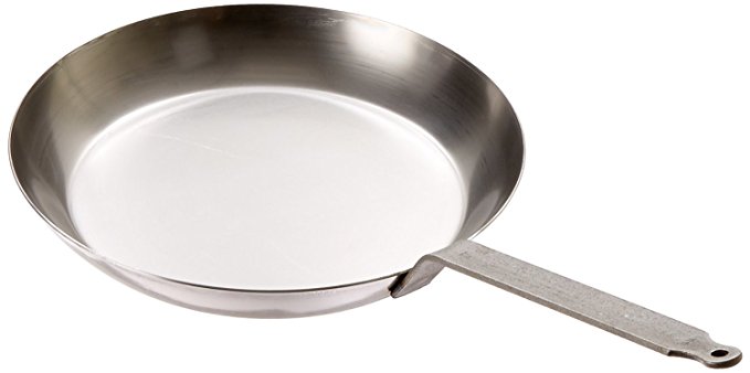 Matfer Bourgeat 62001 062001 Black Steel Round Frying Pan, 8 5/8-Inch, Gray