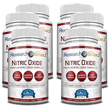 Research Verified Nitric Oxide - With L-Arginine and L-Citrulline - Premium Muscle Building Nitric Oxide Booster - 100% money-back guarantee! 6 Months Supply