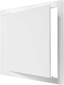 12" x 12" White Plastic Access Panel. Service Shaft Door Panel. Plumbing, Electricity, Heating, Alarm Wall Access Panel for Drywall. Bathroom Services Access Hole Cover. (12" x 12")