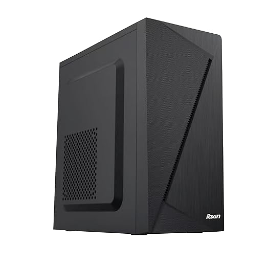 Foxin Weeny Desktop Computer Case/PC Cabinet - Steel Body | M-ATX Compatible | Metallic Black
