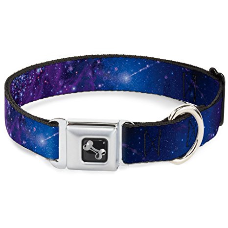 Outer Space Purple Blue Shining Stars Fun Animal Seatbelt Pet Collar