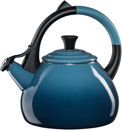 Le Creuset Q9700-6M Enamel-on-Steel Oolong Teakettle, 1-6/8-Quart, Marine