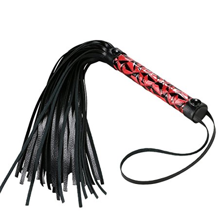 Flogger Hand Whips Leather Under Bed Bondage Restraints Sex Toy SAMMOR SM Adult Fetish Erotic Flirt Tools for Male Female Couples Club Sex Role Play BDSM kit (Red)