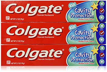 COLGATE Fluoride Toothpaste Cavity Protection For Kids, Bubble Fruit Flavor 2.7 oz.. (3 Pack)