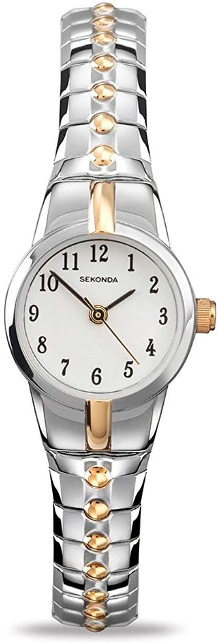 Sekonda Women's Quartz Watch with White Dial Analogue Display and Multi-Colour Stainless Steel Bracelet 4091.27