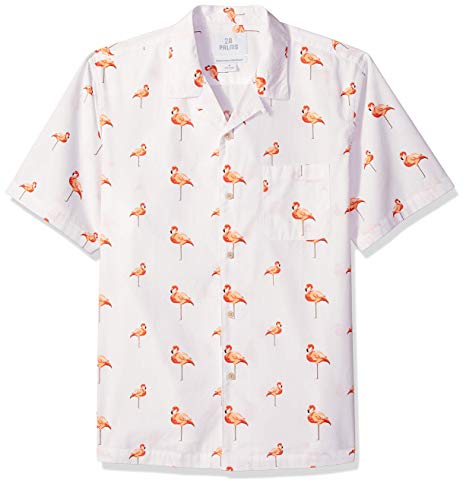 Amazon Brand - 28 Palms Men's Relaxed-Fit 100% Cotton Tropical Hawaiian Shirt