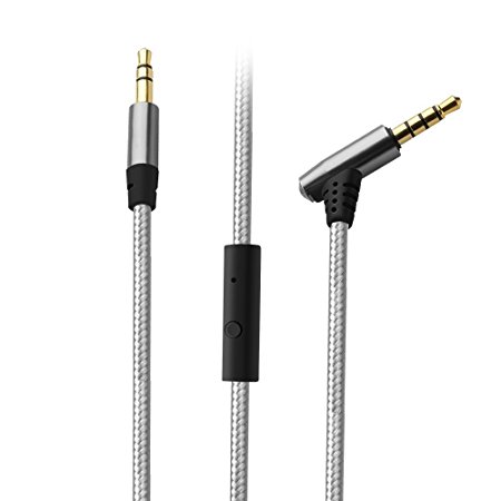 Aux Cable, Tsumbay Audio Cable with In-line Remote, Microphone 3.5mm Male to Male Cable Premium Nylon Auxiliary Cord for Car, Headphone, iPhone, Computer, Home Stereo Gaming Devices (1m)