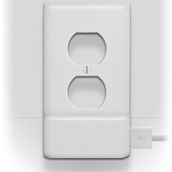 SnapPower USB Charger - Outlet Coverplate with Built in USB Charger, Duplex, White