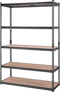 VEVOR Storage Shelving Unit, 5-Tier Adjustable Storage Shelves, 48" L x 24" W x 72" H Heavy Duty Garage Storage Shelves, Metal Shelves for Kitchen Pantry Basement Bathroom Laundry