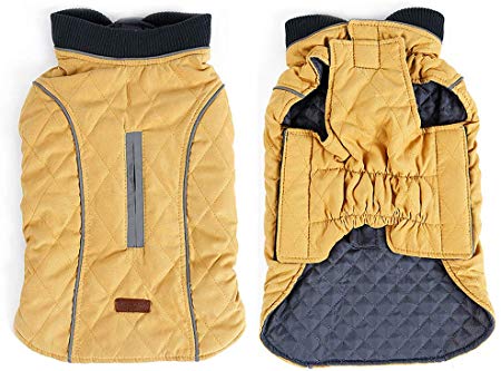 Rantow Reflective Dog Coat Winter Vest Loft Jacket for Small Medium Large Dogs Water-Resistant Windproof Snowsuit Cold Weather Pets Apparel, 6 Colors 7 Sizes (XXL, Yellow)